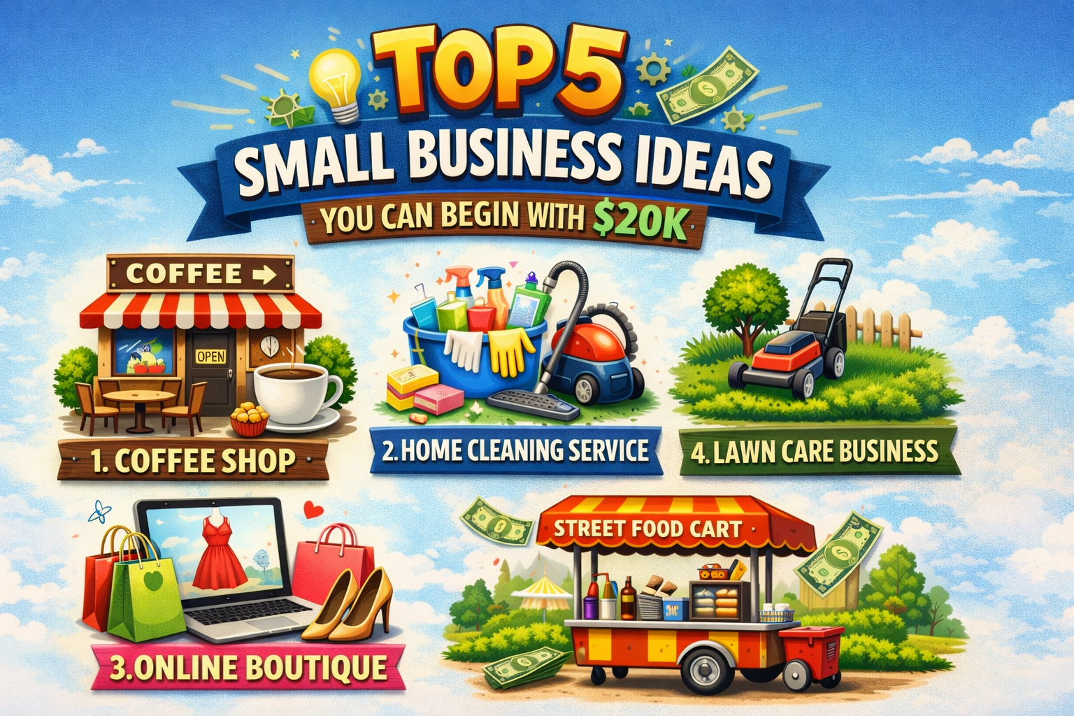 Top 5 Small Business Ideas You Can Begin With $20K